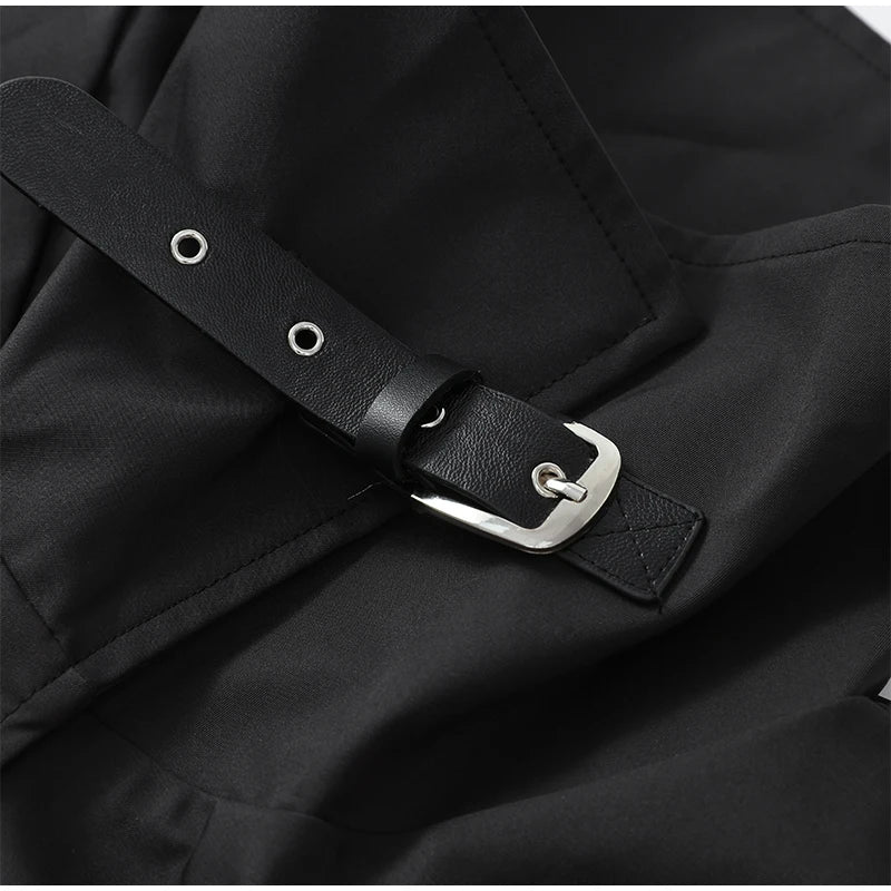Women Black Long Solid Color Trench Coat Stand Collar Loose Drop Shoulder Single-breasted Windbreaker Lady Commute Outing Wear