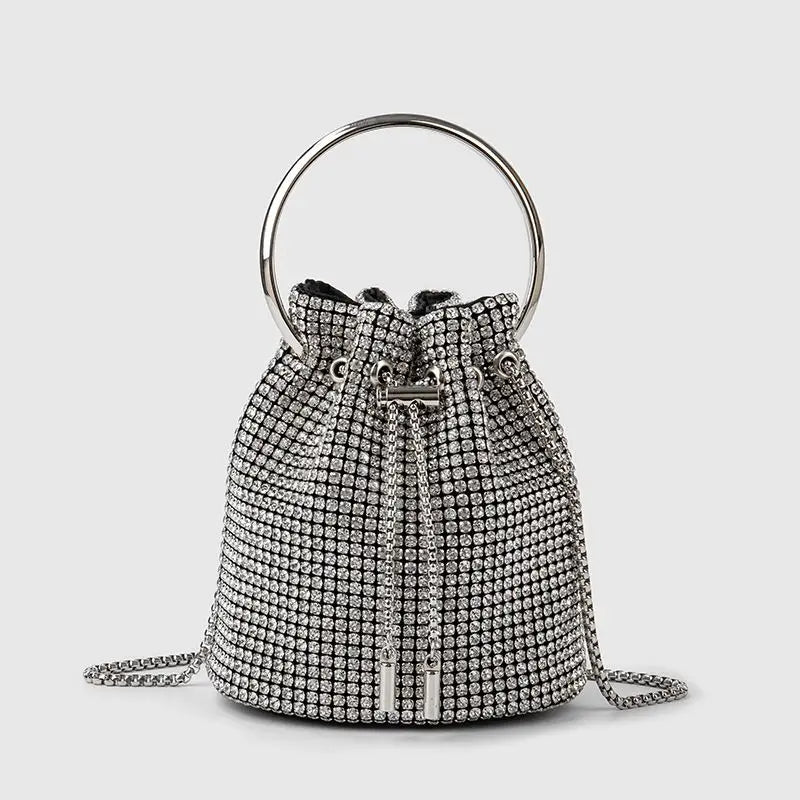 Diamond Bucket Bag for Women  Rhinestones Bling Shoulder Bags FashionTote Handbag Luxury Design Purse Crossbody Bag