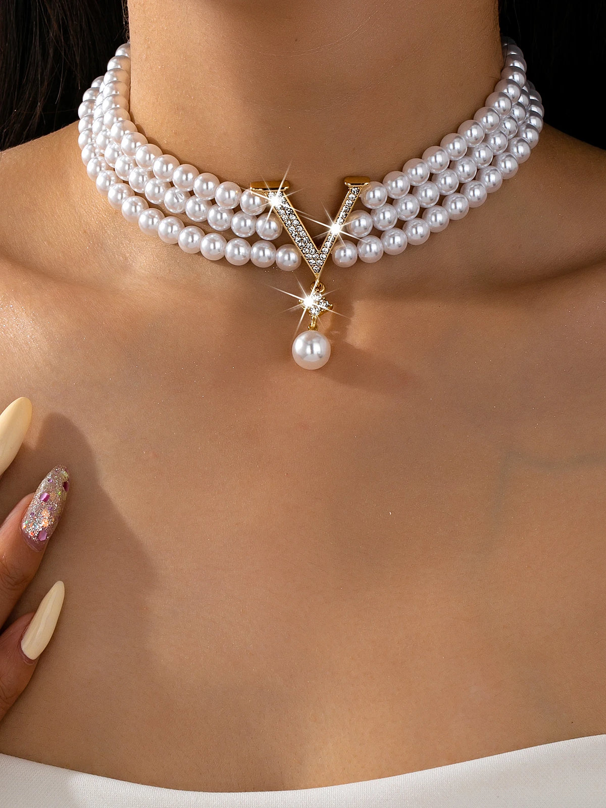 Elegant Summer Luxury Imitation Pearl High-End Women's Jewelry Necklace