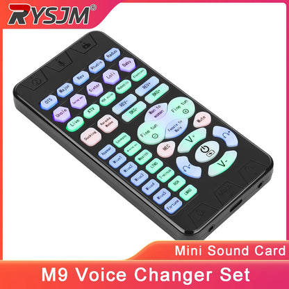 M9 Voice Changer Set Microphone D/A Input Channel K-Songs/Live Streaming/Bel Canto/Voice Changing For Game Anchor Recording