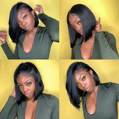 Bob Wig Human Hair Lace Front Wigs Human Hair Human Hair Wigs Transparent 13X4 Straight Lace Frontal Bob Wigs Cheap wigs
