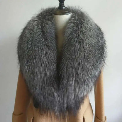 Real Fox Fur Collar for Women Coat Jacket Female Wraps Winter Warm Fur Scarf Extra Large Size Neck Warmer Fur Shawls Scarves