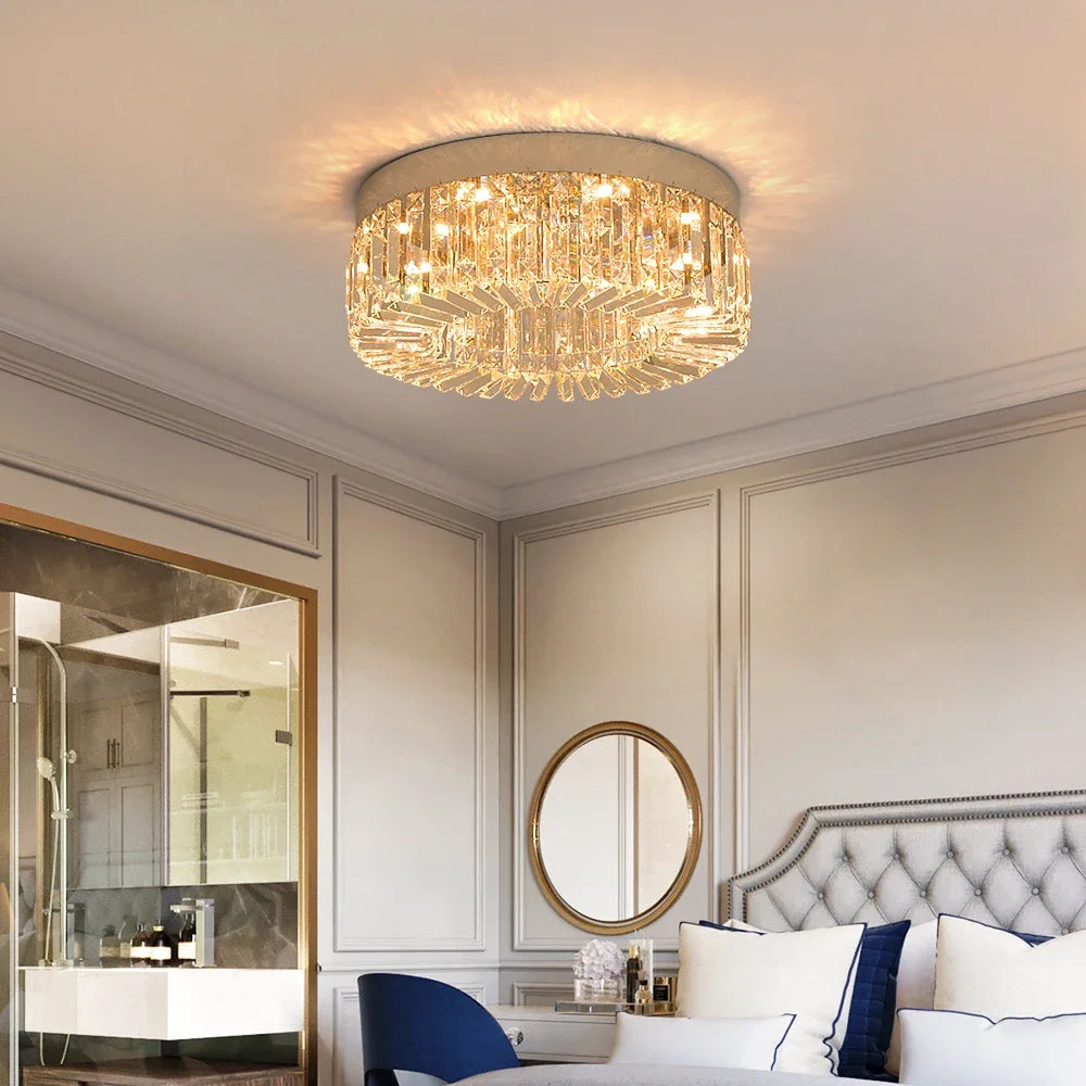 Gold Luxury Crystal Ceiling Lamp Living Room Modern Chandeliers Decoration Led Ceiling Lights Lighting Fixture Diameter 40 50cm