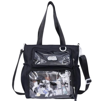 Y2K Japanese Preppy Style Shoulder Crossbody Bag New Nylon School Bags for Teenage Girls Transparent Itabag Backpacks Ita Bag