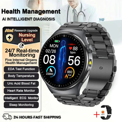 2026 New Health Sport ECG AI Diagnosis Smart Watches Men Heart Rate Blood Pressure IP68 Waterproof Smartwatches For Men Women