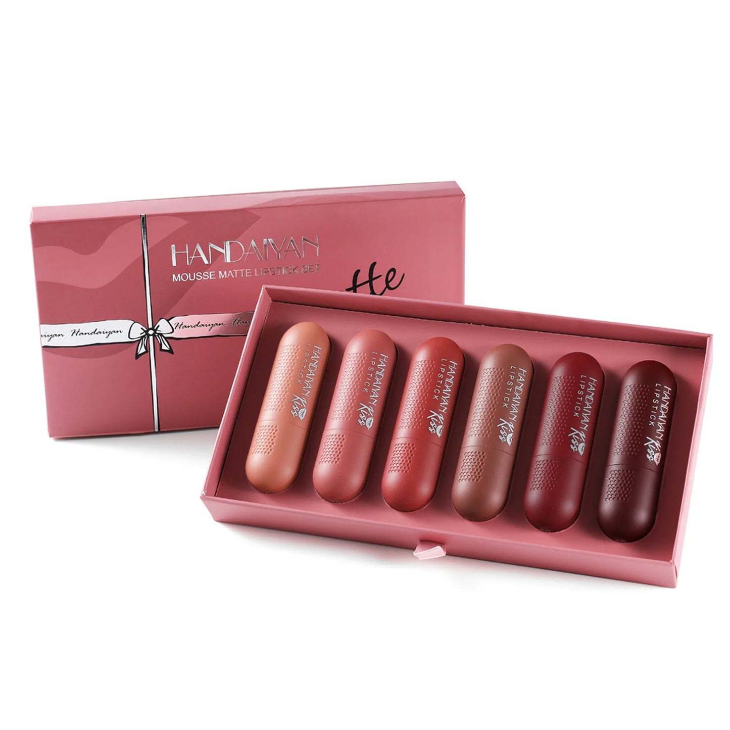 6 Colors Matte Lipstick Set for Women Long Lasting Velvet Texture Non-Drying Radio Tube Makeup Lipsticks Set Gift Box Included