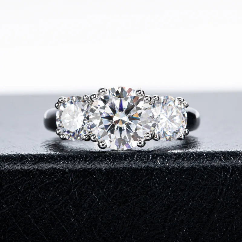 Carnica Luxury 925 Sterling Silver 5CT Real Moissanite Ring D Color Closed Band for Women GRA Diamond Wedding Jewelry Gift Hot