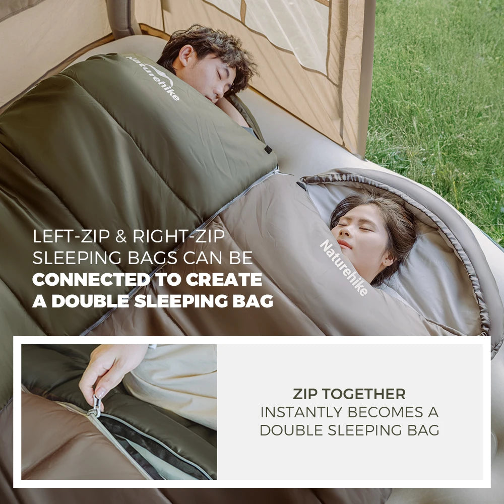 Naturehike Camping Sleeping Bag Ultralight Waterproof 4 Seasons Warm Envelope Type Sleeping Bag for Outdoor Hiking Backpacking
