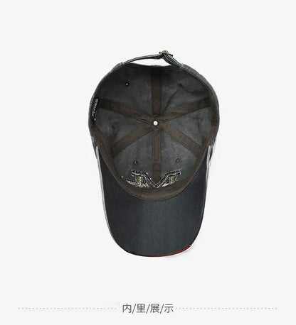 Outdoor sports hat retro men's washed faded old cowboy hat M letter cotton soft top embroidered sunshade baseball cap