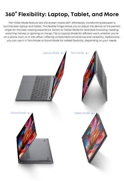 CHUWI FreeBook 2-in-1 Touch Screen Laptop 13.4'' Intel N150 16GB LPDDR5 RAM 512GB SSD FHD 2520x1680 WiFi6 BT5.2 Windows 11