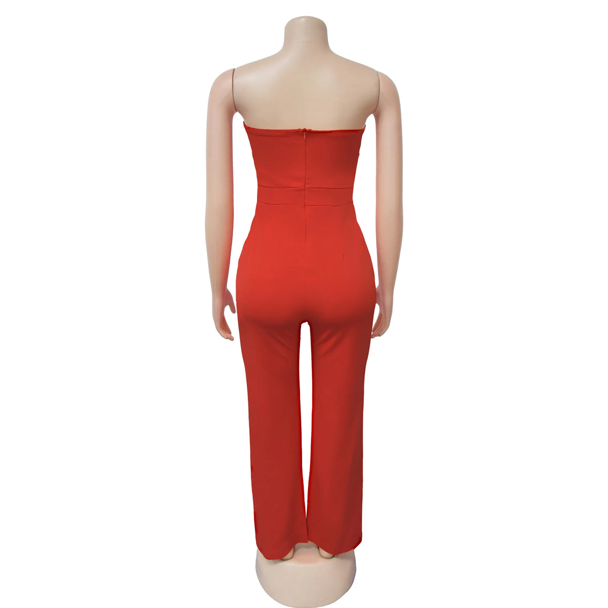 Sexy Backless Strapless Jumpsuit Summer Women Fashion Solid Button Sleeveless Slim Fit Wrap Hip Jumpsuits Elegant Office Romper