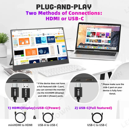 LESOWN 15.6 inch 4K Touchscreen Portable Monitor 1080P IPS USB-C HDMI Gaming Extended Display for Second Screen PS4/ 5 Switch