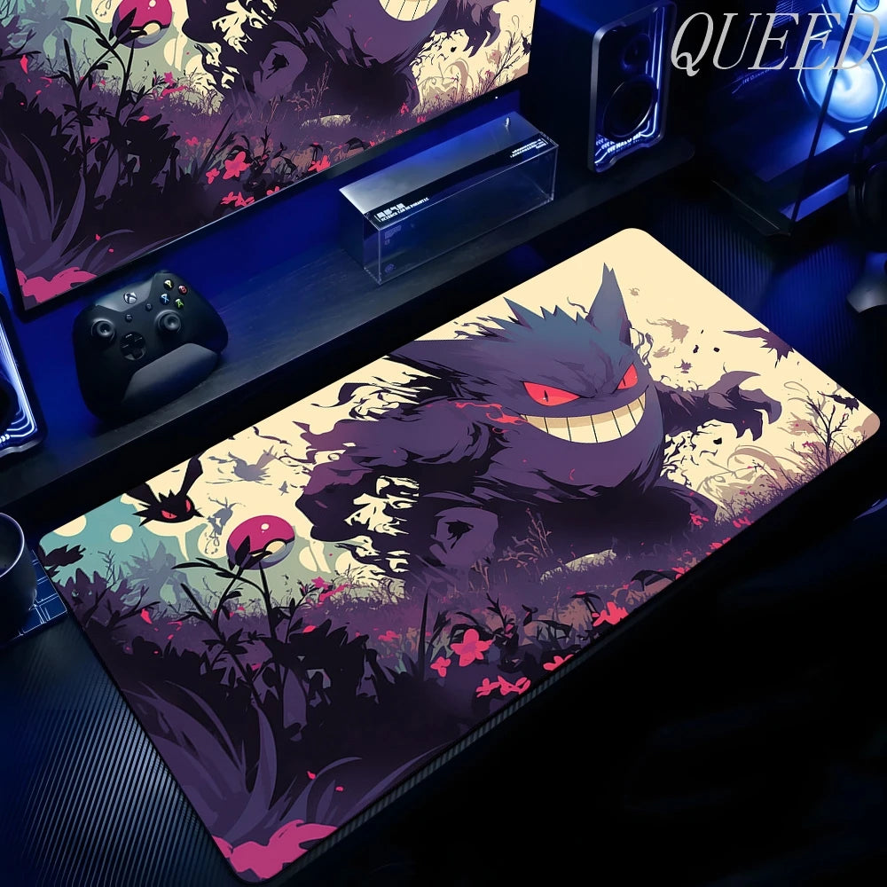 XXL Play Mat Laptop Black Gaming Accessories Mouse Pad Japan Anime Keyboard Rug PC P-pokemon Gengar Mousepad Gamer Keyboard Rug
