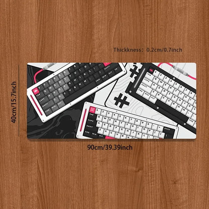Red and black mechanical keyboard pattern durable rubber table mat alfombrilla de escritorio podkladka gamingowa wrist rest