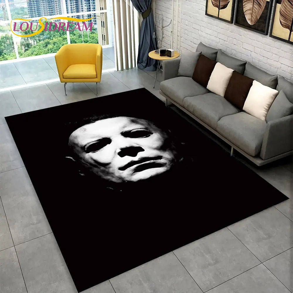 Horror Movie Character Chucky Saw Cartoon Area Rug,Carpet Rug for Living Room Bedroom Sofa Doormat Decoration Non-slip Floor Mat