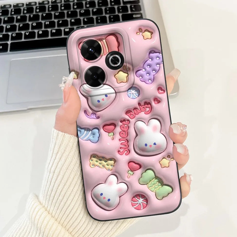 Casing For Redmi 13 Case 13 5G Cute Cat Fashion Luxury Flowers Silicone Shockproof Back Cover For Redmi 13 5G Phone Case Bumper