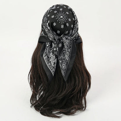 70Cm Square Paisley Printed Women Scarf Silk Satin Scarves Shawl Designer Headband Hijab Bandana Wrap Bufanda