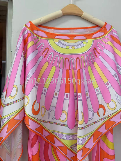 Luxury Design Women's Pink Cloaks Dress Sets with Designer Signature Letter Logo Classic Brand  Women's Top Quality Tops Sets