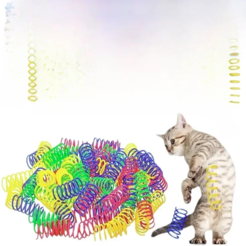 4Pcs Interactive Colorful Gauge Kitten Coil Spiral Springs Cat Toys for Kittens And Cats Pet Products
