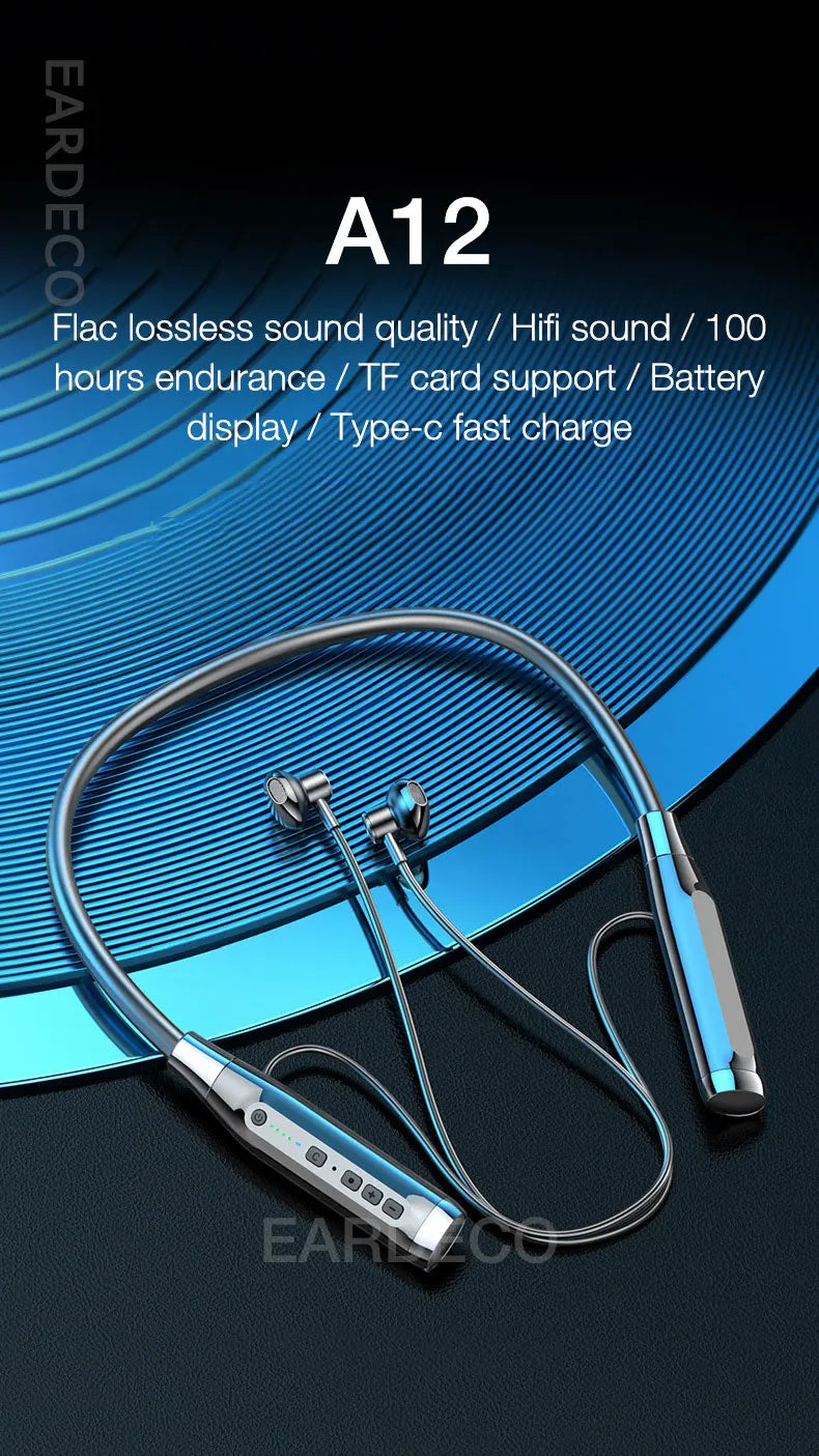 EARDECO 100 Hours Endurance Wireless Headphones Bass In-ear Bluetooth Headphone Earphone Music Sport Earbuds with Mic Stereo