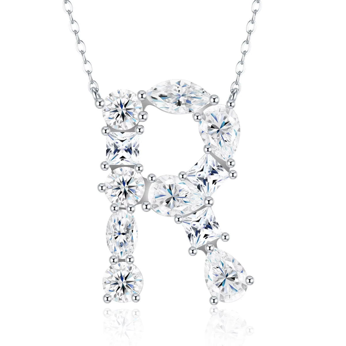 Fashion 26 Letter Man Women's Moissanite Custom Name Necklace 925 Sterling Silver Moissanite Diamond Pendant Necklace Gift