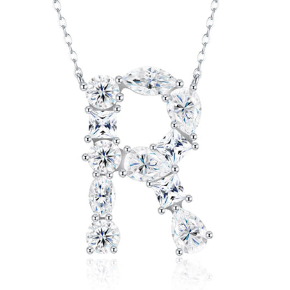 Fashion 26 Letter Man Women's Moissanite Custom Name Necklace 925 Sterling Silver Moissanite Diamond Pendant Necklace Gift