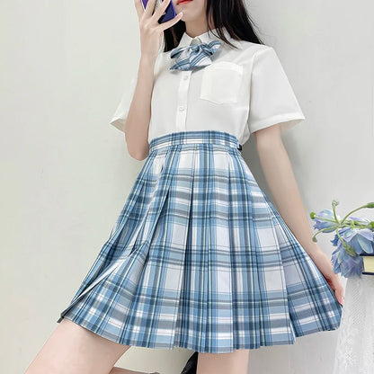 Japanese Bow Tie Skirt Set Student Pleated Skirt Jk Uniform Korean School Sexy Girl Preppy Style Seifuku Japanese School Uniform
