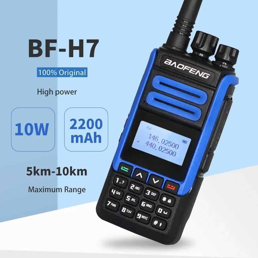 BaoFeng BF-H7 10W Dual Band UHF VHF Portable FM Transceiver Powerful Walkie Talkie Two Way Radio Original