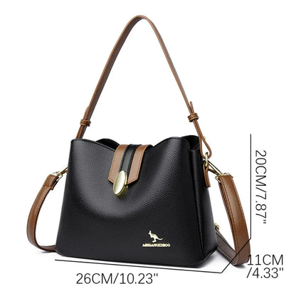 High Quality Leather Tote for Ladies Luxury Casual Women Designer Shoulder Crossbody Sac Female Worker Bolsas Handbags and Purse