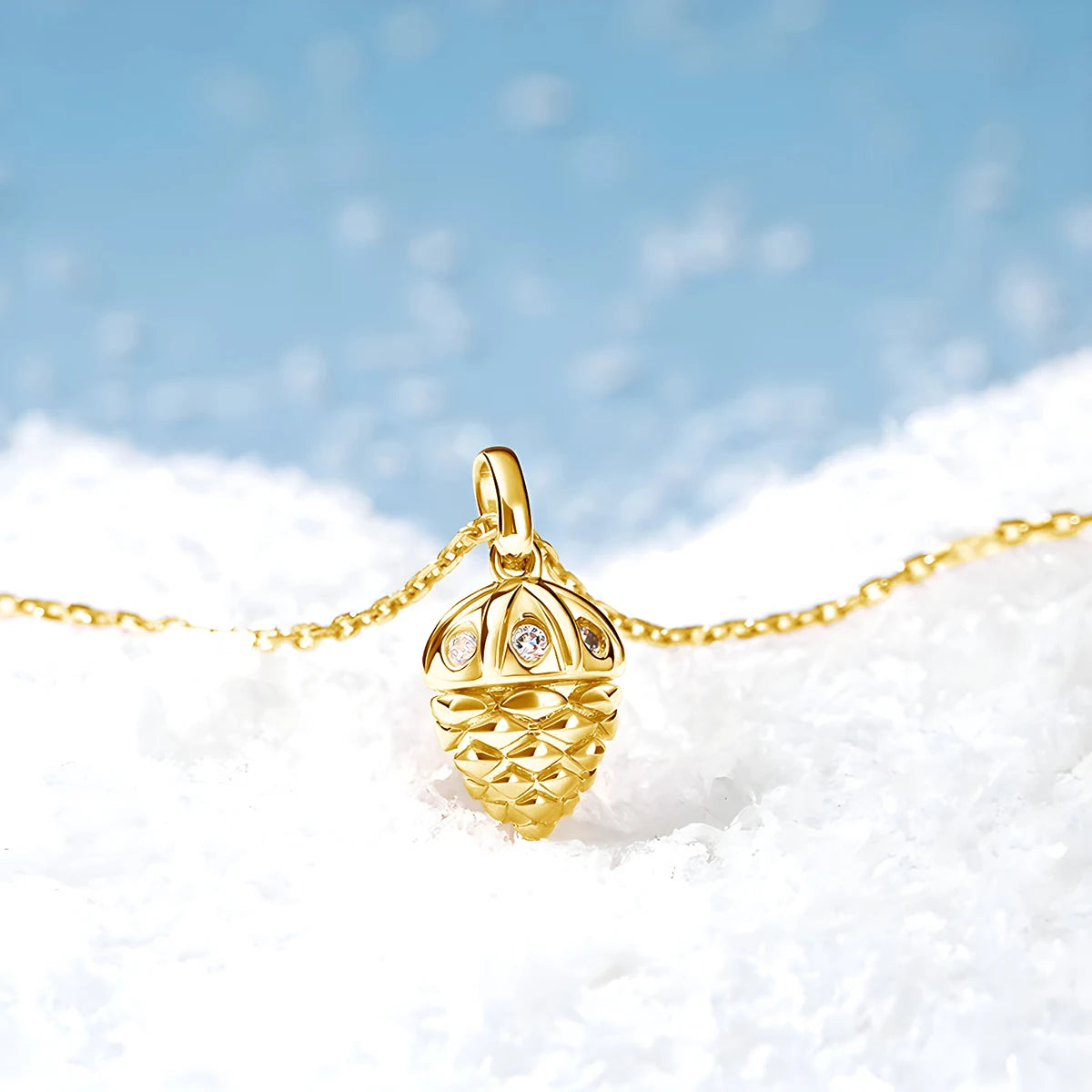 Luck Acorn Necklace Pendants Real Gold 14K Moissanite Women's Pendant Collar Pine Nuts Charms For Jewelry Making Lover Gift