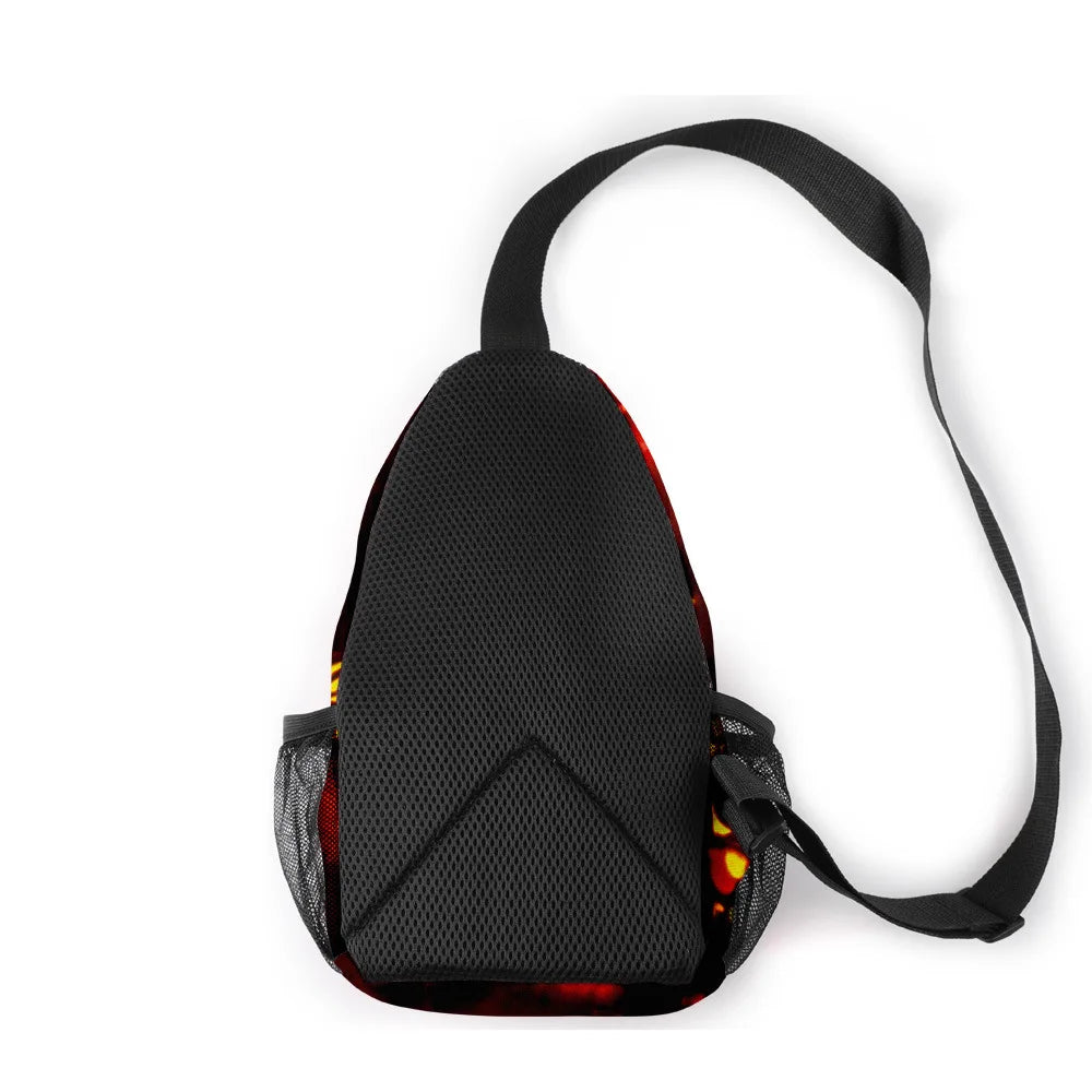 Fashion Youthful Halloween Skeleton Boys/Girls 3D Printed Chest Bags Oxford Waterproof Sports Crossbody Travel Bag Shoulder Bags