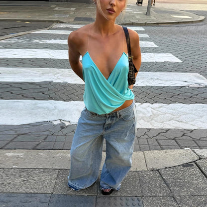 Beach Lace Hollow Out Women's Summer Pants Sets Lace Up Backless Spaghetti Strap Crop Top Loose Pleated Lantern Pant 2026 Suit