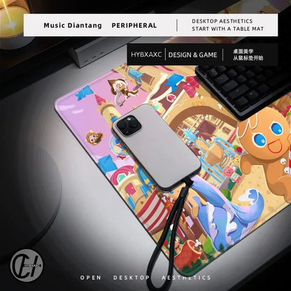 Anime Mousepad Cookie Run K-Kingdom MousePad Gaming Accessories Non-Slip Desk Mat Gamer Pc Cabinet Mouse Pad Laptop Carpet Mats