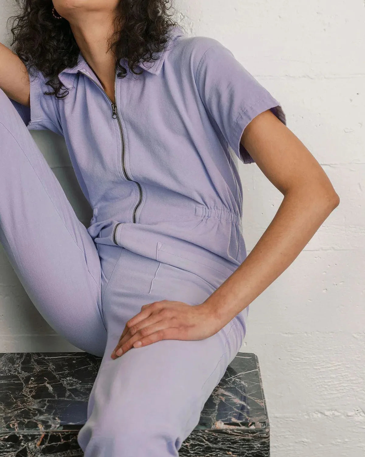 Summer Pocket Zipper Jumpsuit Women Fashion Pure Color Short Sleeve Jumpsuits For Women 2025 Casual One Piece Sets White