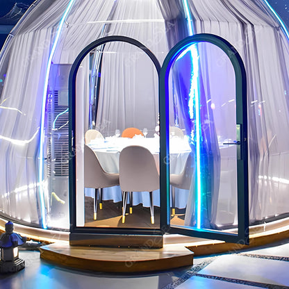 Portable Geodesic Bubble Dome, Transparent Polycarbonate Glamping Tent, Luxury Igloo Shelter for Outdoor Camping Garden Family
