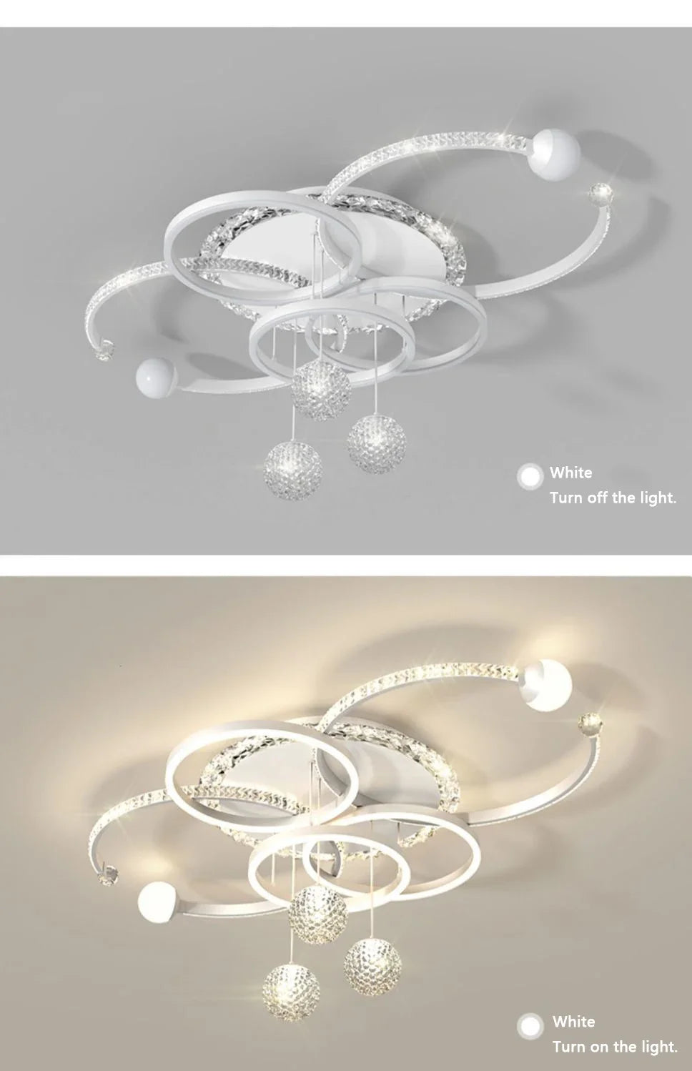 Nordic style eye protection living room light, simple, modern, atmospheric, high-end crystal ceiling light, Guangdong