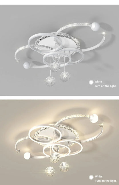 Nordic style eye protection living room light, simple, modern, atmospheric, high-end crystal ceiling light, Guangdong
