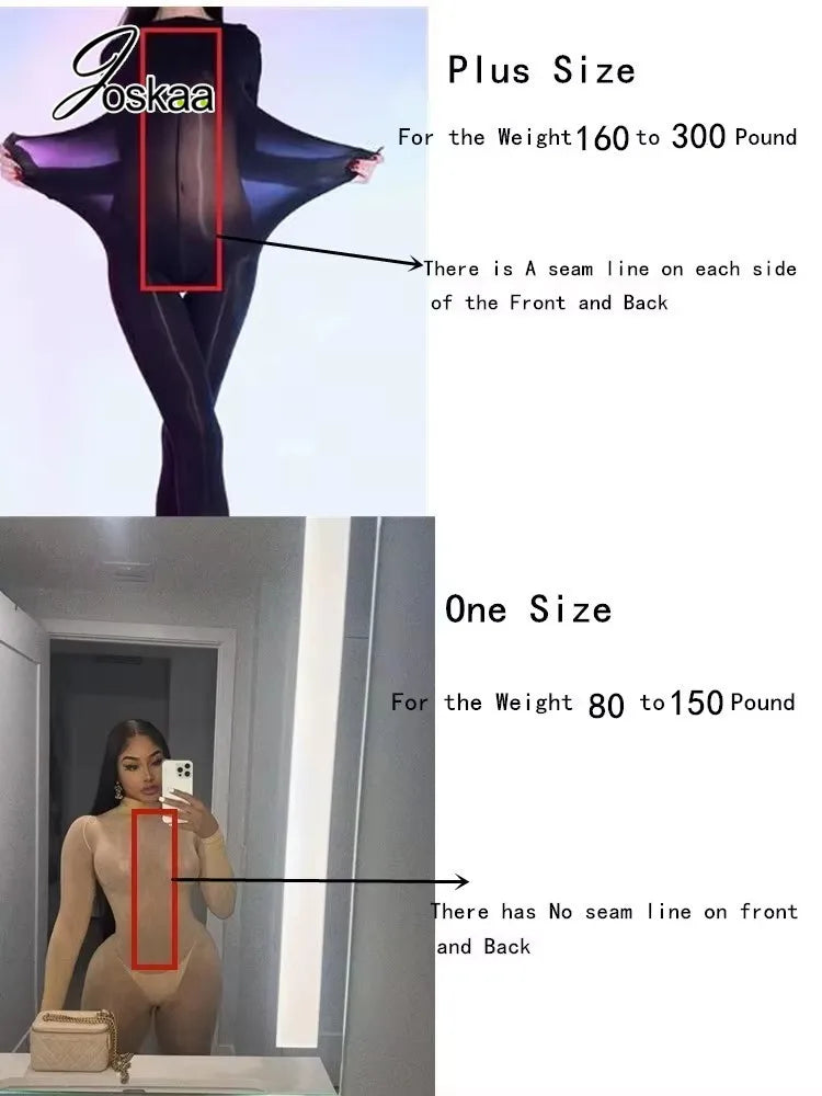 Joskaa 2026 Summer Shiny Tights Pantyhose Jumpsuit Seamless Women Sexy See Through Smooth One-Piece Stockings