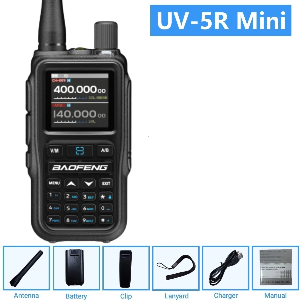 BAOFENG UV-5R Mini Air Band Receive VHF UHF Dual Band Transmit & Receive FM Amateur Ham VOX Walkie Talkie UV-5RMINI