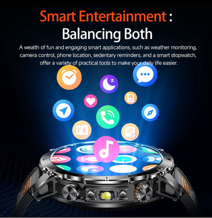 Brand+1400mAh Big Battery Smartwatch Men 1.7" AMOLED 200-Day Standby Swim Diving Waterproof GPS Military Tactical SOS 100 Sports