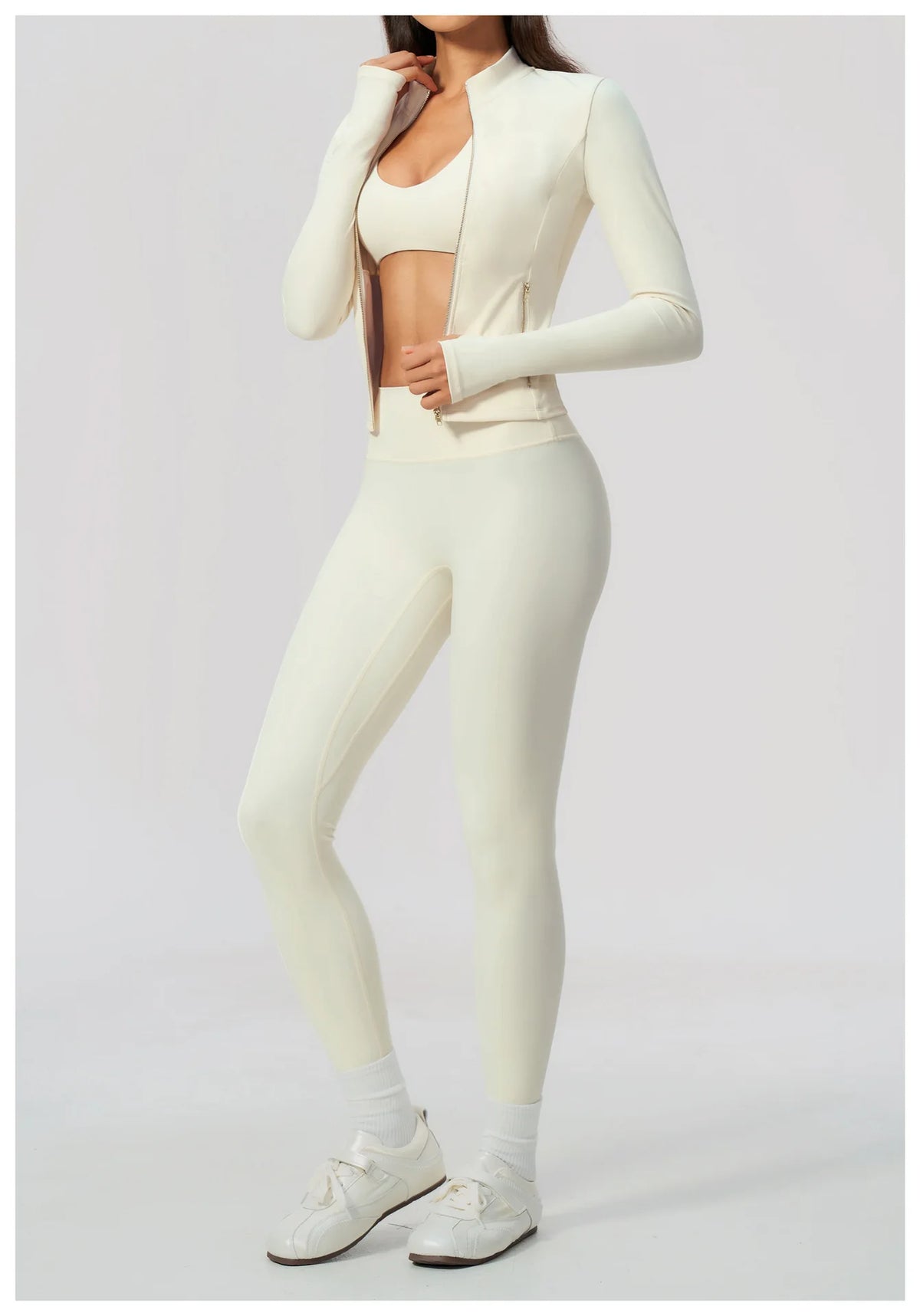 Yoga Set 3PCS Women's Tracksuit Workout Outfit Zipper Fitness Long Sleeved Sports Set Gym Clothes Female Sports Bra Yoga Outfits