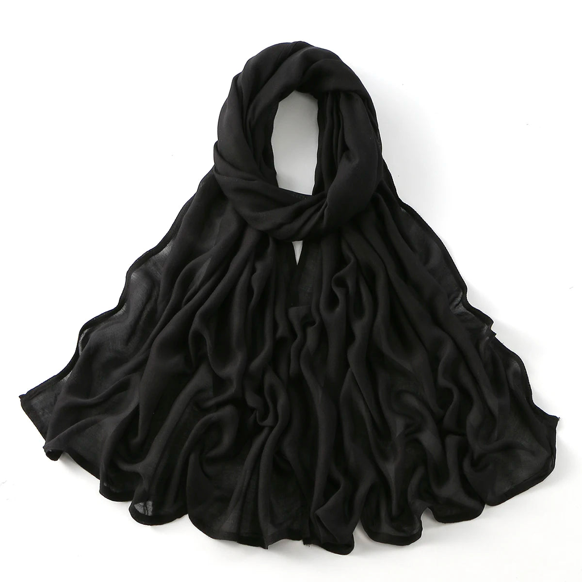 185*75cm Muslim Modal Hijab Rayon Cotton Shawls For Women Thin Plain Scarf Big Size Headscarf Islamic Turban Headband