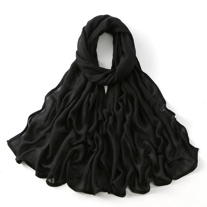 185*75cm Muslim Modal Hijab Rayon Cotton Shawls For Women Thin Plain Scarf Big Size Headscarf Islamic Turban Headband