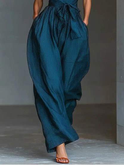2026 High Waist Tie-up Wide Leg Pants Jumpsuit Woman Sexy Criss Cross Halter Backless Zips Romper Summer Solid Office Overalls