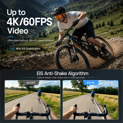 AI Sport Smart Glasses with Camera 4K 60FPS Anti-Shake POV Video Open-Ear Audio Voice Assistant Cycling Sunglasses for Men Women