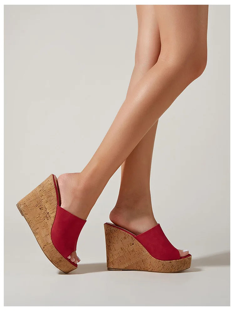 11CM Super High Heels Platform Sandals Women Wedges Open Toe Shoes Ladies Summer Slip On Slippers Beach Slides Femmes Sandalias