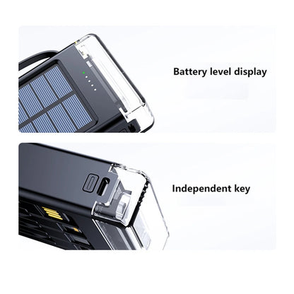 Lenovo 50000mAh Fast Charging solar compact portable LED light mobile power bank built-in cable power bank suitable for iPhone