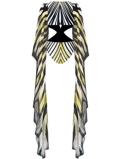 Vzvn 2026 New for Women Swimwear Bodysuit Sexy Fashion Print Swim Suit Bathing Suit Beachwear Long Sleeve One Piece Swimsuit