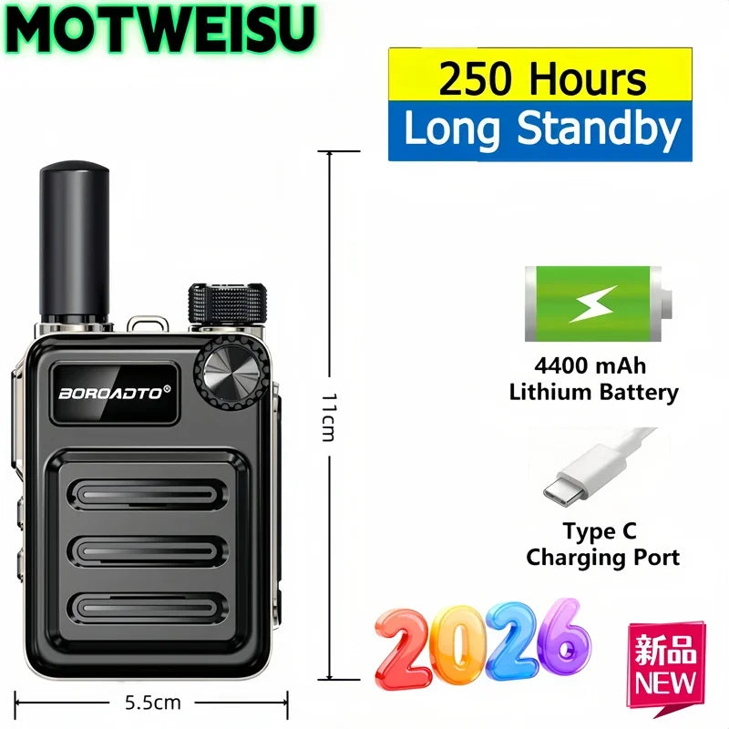 Mini Walkie Talkie 5W UHF 400-470MHz 16CH Two Way Radio One Key Frequency Matching Long Standby Portable Handheld Transceiver