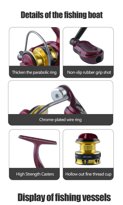 Fishing accessori149g Ultralight Spinning Reel 1000 Series 4.8:1 Ice Fishing Reel Metal Spool Folding Handle for Finesse Fishing